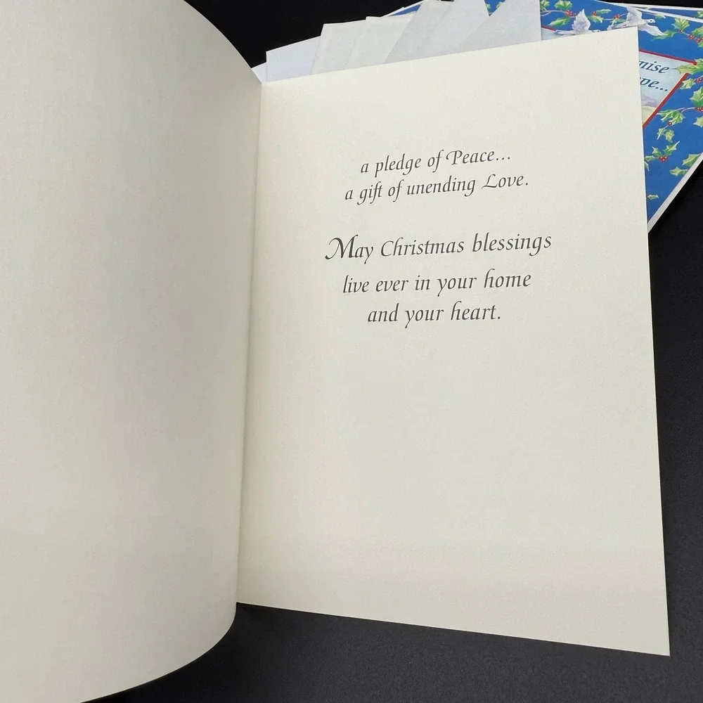 Vintage Religious Christmas Cards Lot of 9 Noah's Ark Peace Animals Scripture‎